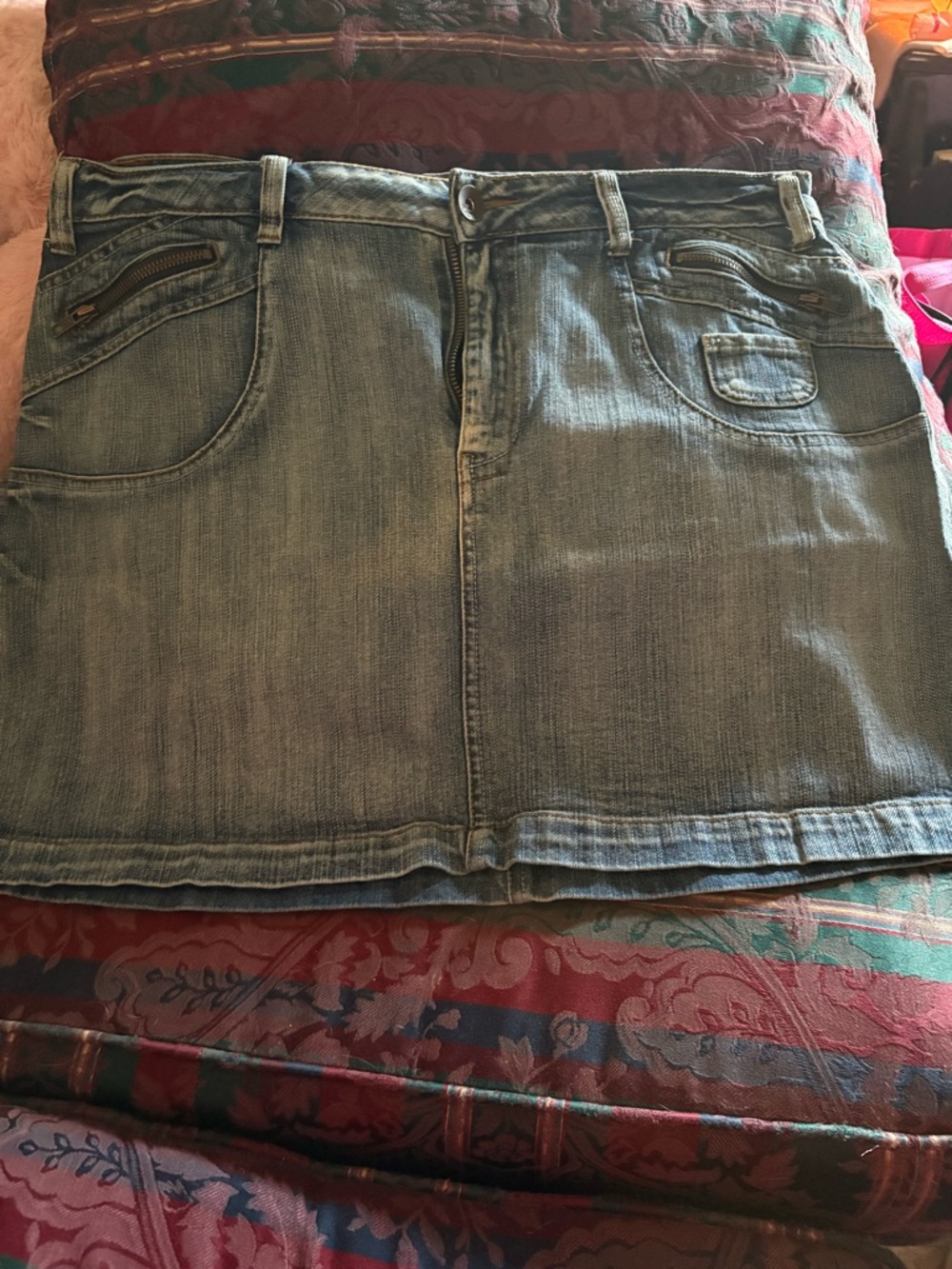 L.A. Blues Light Blue Denim Mini Skirt
